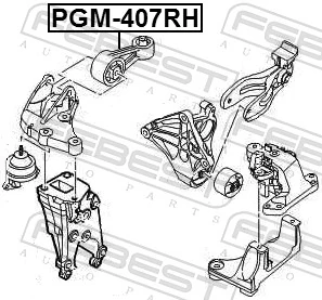 PGM407RH Febest Опора двигателя правая верхняя