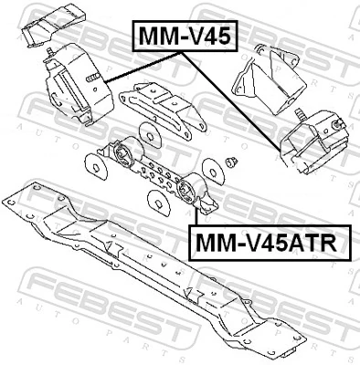 MMV45 Febest Опора двигателя, левая/правая