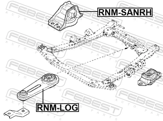 RNMSANRH Febest Правая подушка двигателя