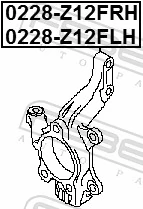 0228Z12FLH Febest Цапфа - поворотный кулак передний, левый