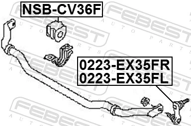 NSBCV36F Febest Разрезная втулка стабилизатора