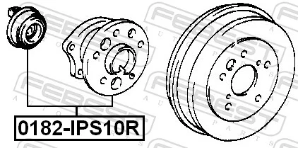 0182IPS10R Febest Ступица задняя