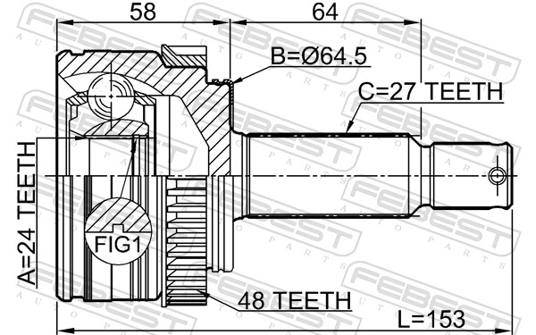 1210IX35A48 Febest Наружная граната