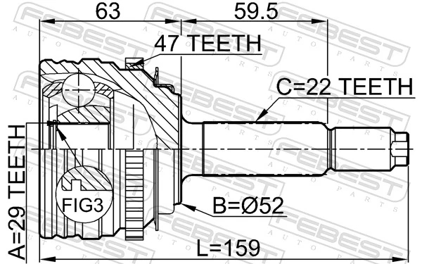 ШРУС наружный GKN-Spidan 0021824