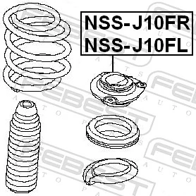 NSSJ10FL Febest Опора левого переднего амортизатора