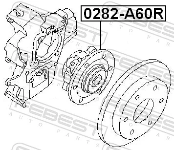 0282A60R Febest Ступица задняя