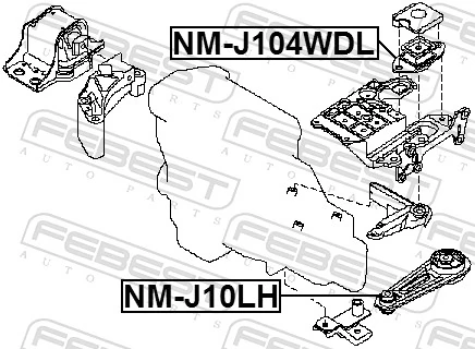 NMJ104WDL Febest Подушка (опора) двигателя левая верхняя