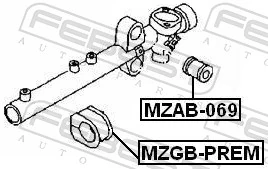 MZAB069 Febest Сайлентблок крепления рулевой рейки