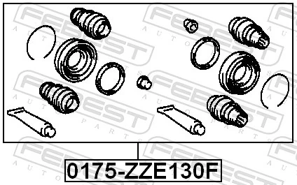 0175ZZE130F Febest Ремкомплект суппорта тормозного, переднего