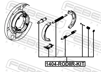 1404RODIIRKIT Febest Комплект монтажный задних барабанных колодок