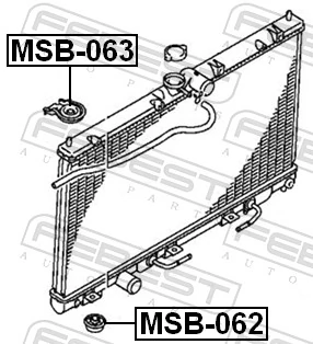 MSB063 Febest Подушка крепления радиатора верхняя