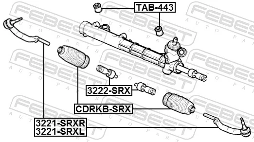 CDRKBSRX Febest Пыльник рулевой тяги
