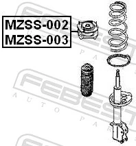 MZSS003 Febest Подушка амортизатора заднего, правого