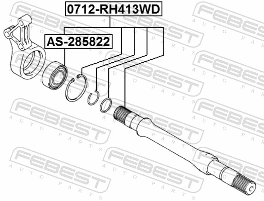 AS285822 Febest Подвесной подшипник передней полуоси