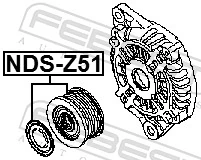 NDSZ51 Febest Обгонная муфта генератора