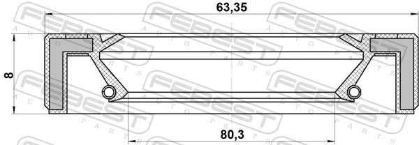 95GAS65800808X Febest Сальник раздатки