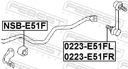 0223E51FR Febest Тяжка стабилизатора, переднего, правая