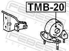 TMB20 Febest Подушка (опора) двигателя, задняя (сайлентблок)