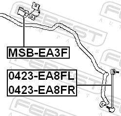 MSBEA3F Febest Разрезная втулка стабилизатора