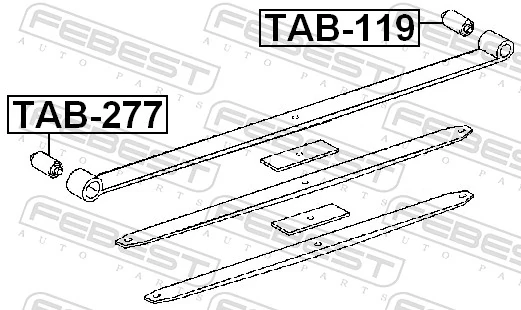 TAB277 Febest Сайлентблок задней рессоры, передний