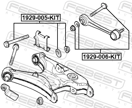 1929005KIT Febest Болт крепления заднего нижнего рычага, внутренний