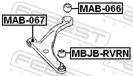 MAB066 Febest Сайлентблок нижнего переднего рычага