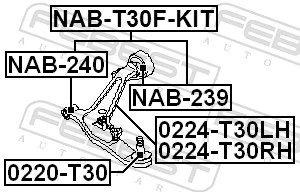 NABT30FKIT Febest Сайлентблок нижнего переднего рычага