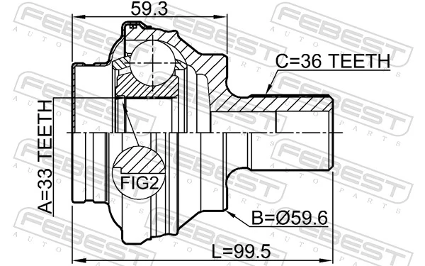 2310CCR Febest ШРУС внешний задний