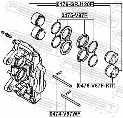 0474V97WF Febest Направляющая тормозного суппорта