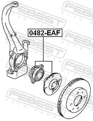 0482EAF Febest Подшипник ступицы передней