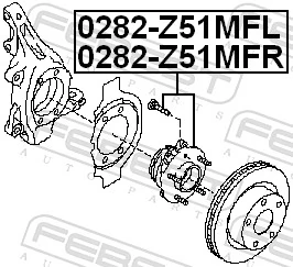 0282Z51MFL Febest Ступица колеса передняя