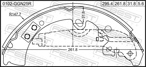 Задние барабанные колодки LPR09200 LPR