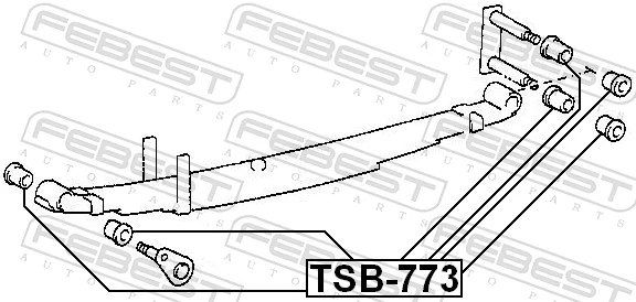 TSB773 Febest Сайлентблок задней рессоры, задний