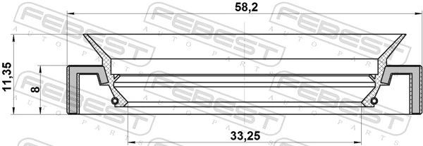 95HAS35580811R Febest Сальник полуоси переднего моста, правой