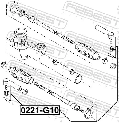 0221G10 Febest Наружный наконечник рулевой тяги
