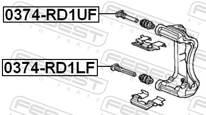 0374RD1LF Febest Направляющая суппорта переднего нижняя