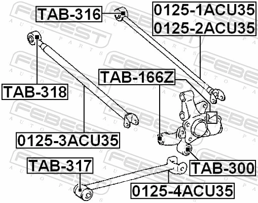TAB166Z Febest Сайлентблок цапфы