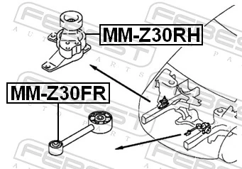MMZ30FR Febest Подушка (опора) двигателя левая нижняя