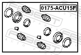 0175ACU15F Febest Ремкомплект суппорта тормозного, переднего