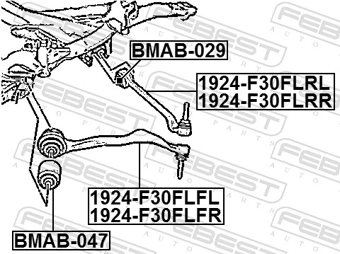 BMAB047 Febest Сайлентблок нижнего переднего рычага