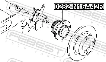 0282N16A42R Febest Ступица задняя