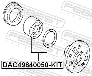 DAC49840050KIT Febest Подшипник ступицы задней