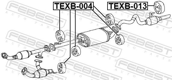 TEXB004 Febest Крепление глушителя