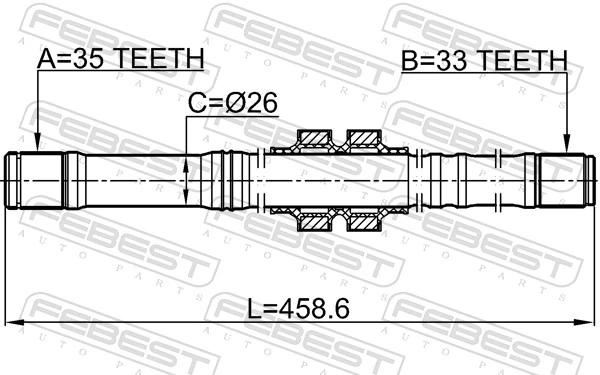 0212J10LH Febest Полуось передняя левая