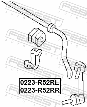 0223R52RL Febest Стойка стабилизатора задняя левая