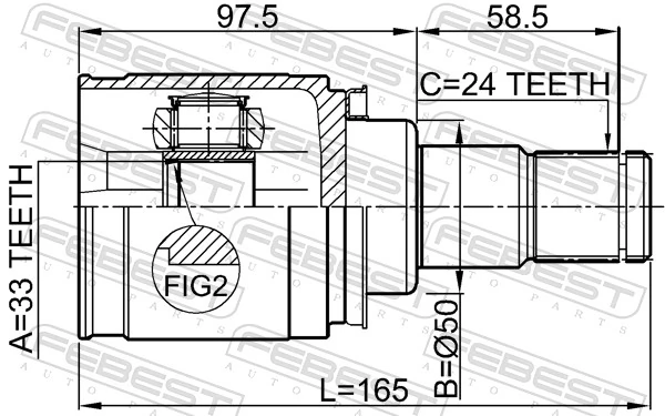 3817A139 Chrysler Граната внутренняя передняя левая