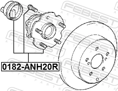 0182ANH20R Febest Ступица задняя