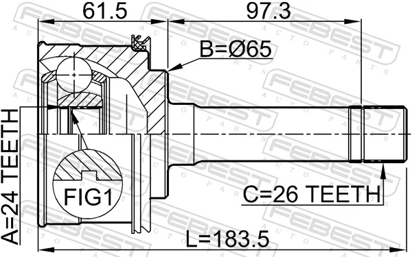 2210SP Febest ШРУС внутренний, передний