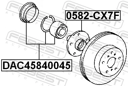 DAC45840045 Febest Подшипник ступицы передней