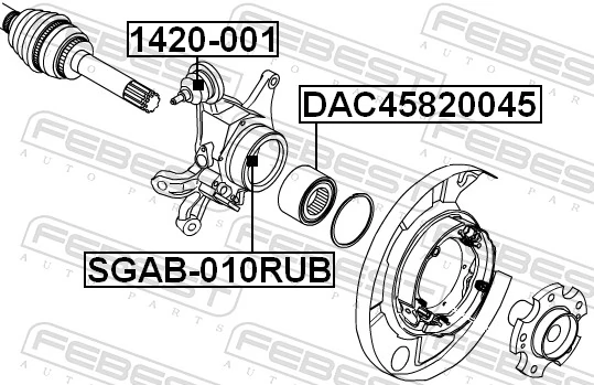 SGAB010RUB Febest Сайлентблок цапфы